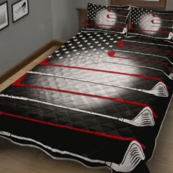 Golf American Flag Pattren Quilt Bedding Set