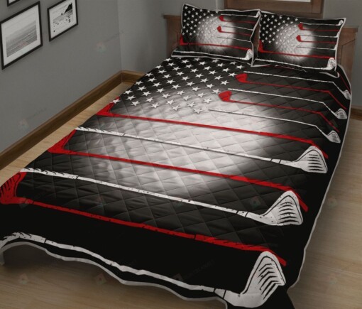 Golf American Flag Pattren Quilt Bedding Set