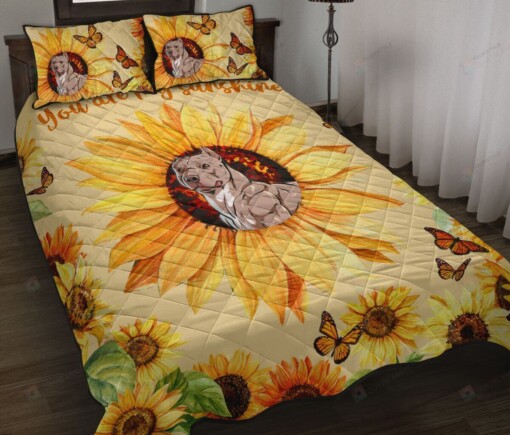 Love Pitbull Terrier Quilt Bedding Set