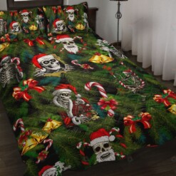 Skull Christmas Quilt Bedding Set