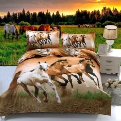 Horse Cotton Bed Sheets Spread Comforter Duvet Cover Bedding Sets