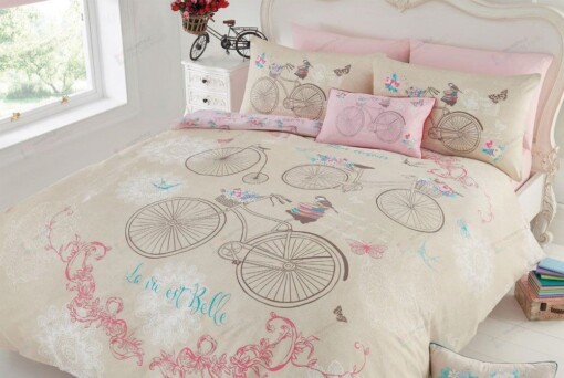 Bicycle Cotton Bed Sheets Spread Comforter Duvet Cover Bedding Sets