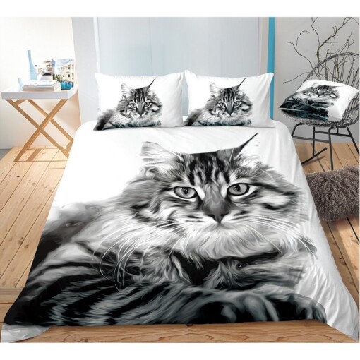 Cat Bedding Set Cotton Bed Sheets Spread Comforter Duvet Cover Bedding Sets