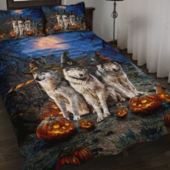 Wolf Halloween Quilt Bedding Set