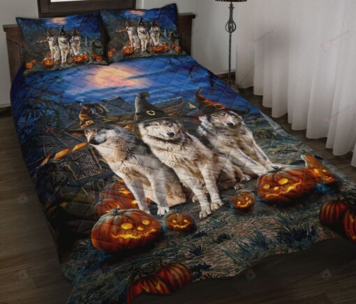 Wolf Halloween Quilt Bedding Set