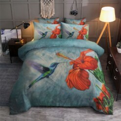 Hummingbird Cotton Bed Sheets Spread Comforter Duvet Cover Bedding Sets