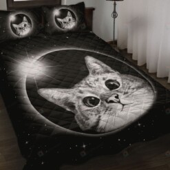 Cat Astronaut Quilt Bedding Set