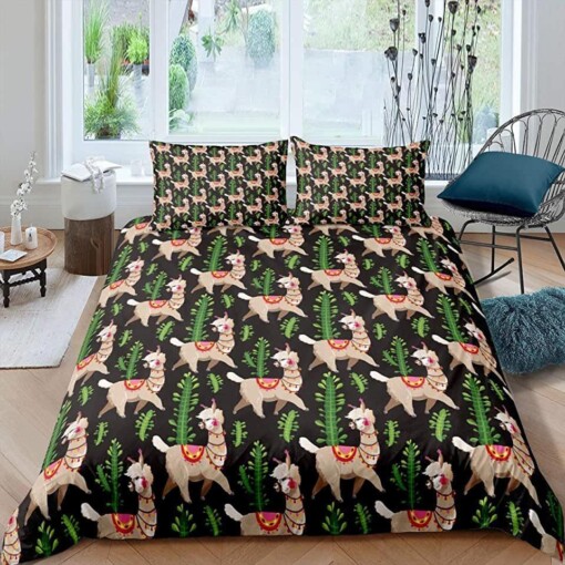 Alpaca Tropical Bedding Set Bed Sheets Spread Comforter Duvet Cover Bedding Sets