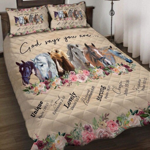 Horse God Say You Are Quilt Bedding Set Bed Sheet Spread Comforter Duvet Cover Bedding Sets