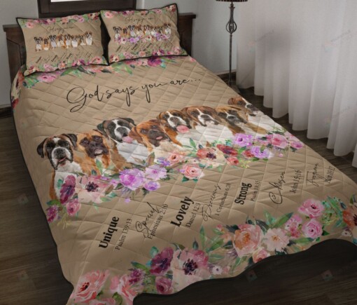 Cute Boxer Quilt Bedding Set