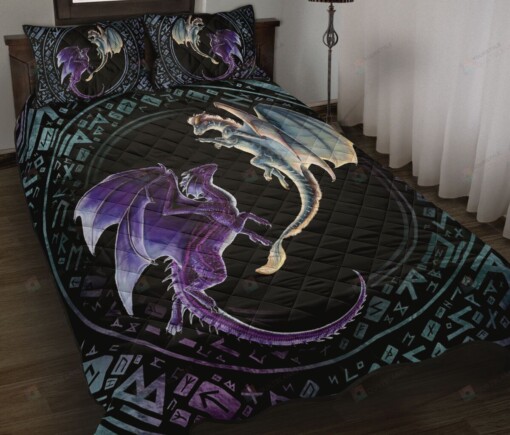 Couple Dragons Quilt Bedding Set