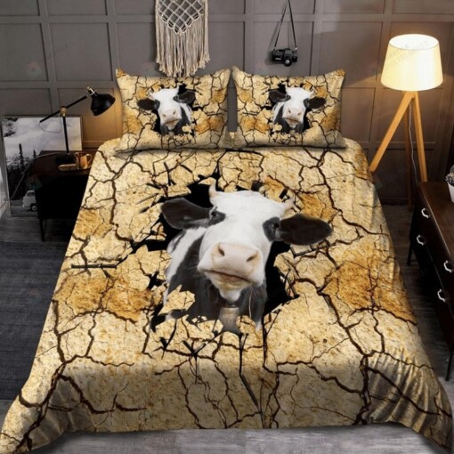 Cow Out Of The Earth Wall Bedding Set Bed Sheets Spread Comforter Duvet Cover Bedding Sets