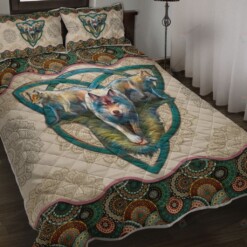 Wolfs Vintage Mandala Quilt Bedding Set