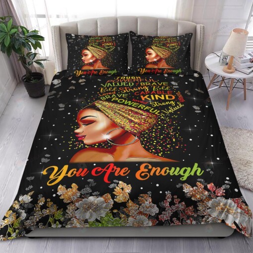 Black Girl You Are Enough Bedding Set Bed Sheets Spread Comforter Duvet Cover Bedding Sets