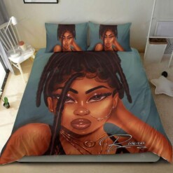 Nostril Black Girl African Custom Name Duvet Cover Bedding Set