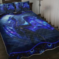 Dragon Blue Lightning Quilt Bedding Set