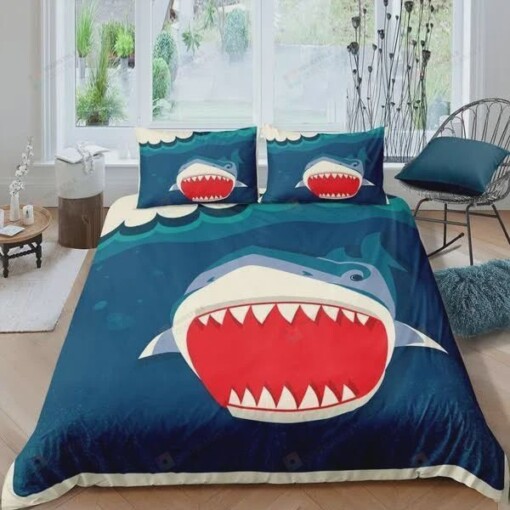 Shark Cotton Bed Sheets Spread Comforter Duvet Cover Bedding Sets