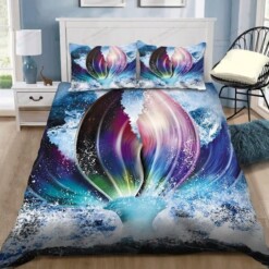 Mermaid Tail Be A Mermaid And Make Waves Bedding Set Cotton Bed Sheets Spread Comforter Duvet Cover Bedding Sets