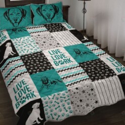 Labrador Dog Shape Pattern Quilt Bedding Set