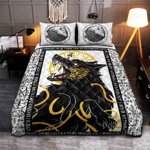 Fenrir Wolf Viking Quilt Bedding Set