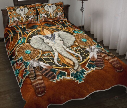 Elephant Native American Leather Quilt Bedding Set