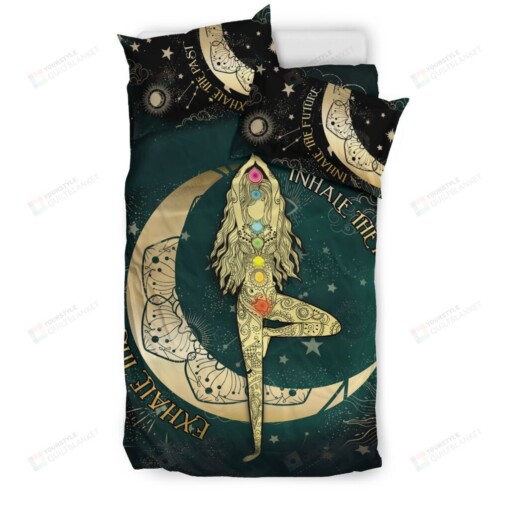 Yoga And Moon Inhale The Future Bedding Set Cotton Bed Sheets Spread Comforter Duvet Cover Bedding Sets