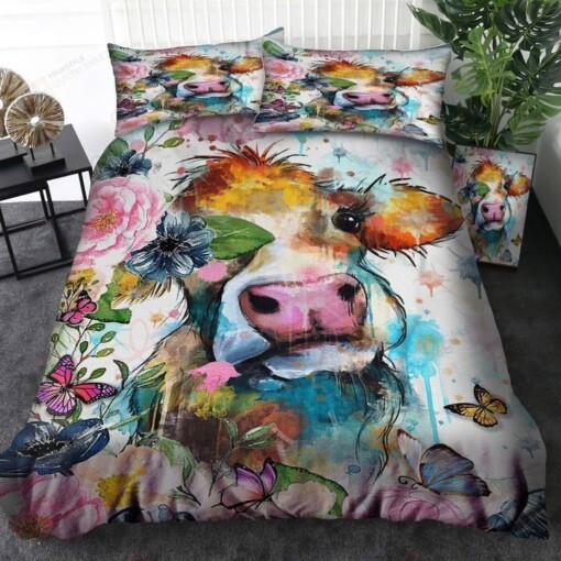 Beautiful Cow Art Bedding Set Bed Sheets Spread Comforter Duvet Cover Bedding Sets