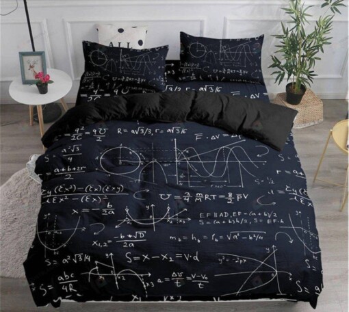 Math Cotton Bed Sheets Spread Comforter Duvet Cover Bedding Sets