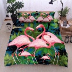 Flamingo Cotton Bed Sheets Spread Comforter Duvet Cover Bedding Sets