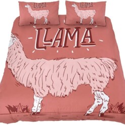 Pink Llama Bedding Set Bed Sheets Spread Comforter Duvet Cover Bedding Sets