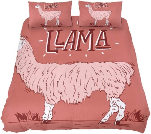 Pink Llama Bedding Set Bed Sheets Spread Comforter Duvet Cover Bedding Sets