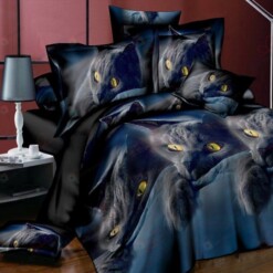 Black Cats Bed Sheets Duvet Cover Bedding Set