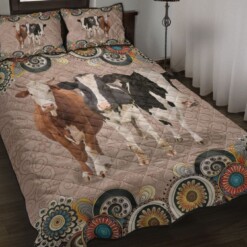 Cow Mandala Pattern Quilt Bedding Set Cotton Bed Sheets Spread Comforter Duvet Cover Bedding Sets