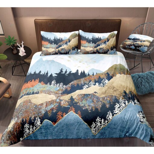 Mountain Landscape  Bedding Set Bed Sheets Spread Comforter Duvet Cover Bedding Sets