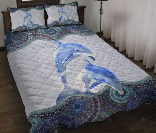 Dolphin Mandala Quilt Bedding Set