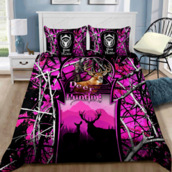 Deer Hunting Pink Bedding Set Bed Sheets Spread Comforter Duvet Cover Bedding Sets