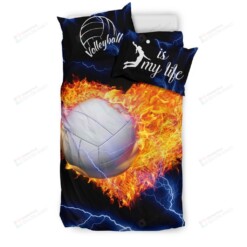 Volleyball Is My Life Bedding Set Cotton Bed Sheets Spread Comforter Duvet Cover Bedding Sets