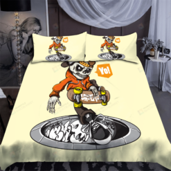 Skateboard Skull Bedding Set Bed Sheets Spread Comforter Duvet Cover Bedding Sets