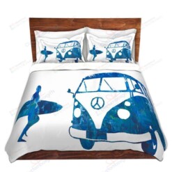 Surfing And Hippie Van Bedding Set Bed Sheets Spread Comforter Duvet Cover Bedding Sets