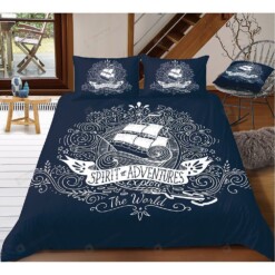 Sailboat Spirit Of Adventure Bedding Set Bed Sheets Spread Comforter Duvet Cover Bedding Sets