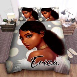 Beautiful Black Girl African Custom Name Duvet Cover Bedding Set