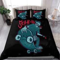 Skateboarding Skull Bedding Set Bed Sheets Spread Comforter Duvet Cover Bedding Sets