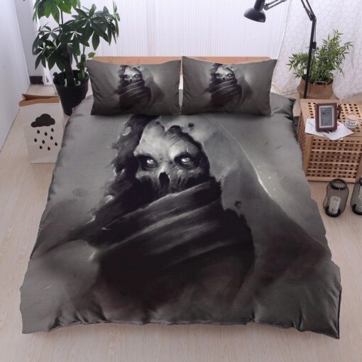 Skull Cotton Bed Sheets Spread Comforter Duvet Cover Bedding Sets