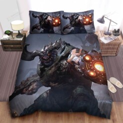 Demon Using Gun Bed Sheets Spread Duvet Cover Bedding Sets