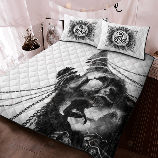 Fenrir Wolf Viking Quilt Bedding Set