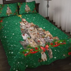 Cat Christmas Style Quilt Bedding Set