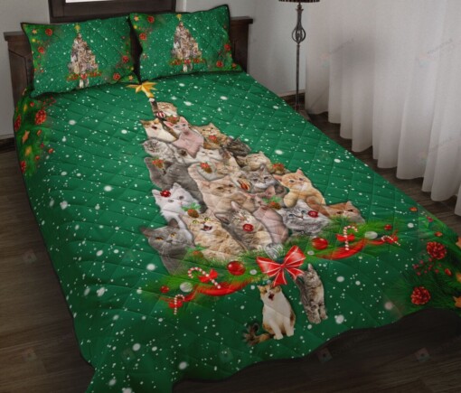 Cat Christmas Style Quilt Bedding Set