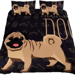 Cute Pug Dog Bedding Set Bed Sheets Spread Comforter Duvet Cover Bedding Sets