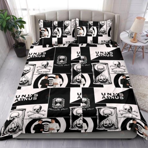 Unus Annus Memento Mori Bedding Set Cotton Bed Sheets Spread Comforter Duvet Cover Bedding Sets