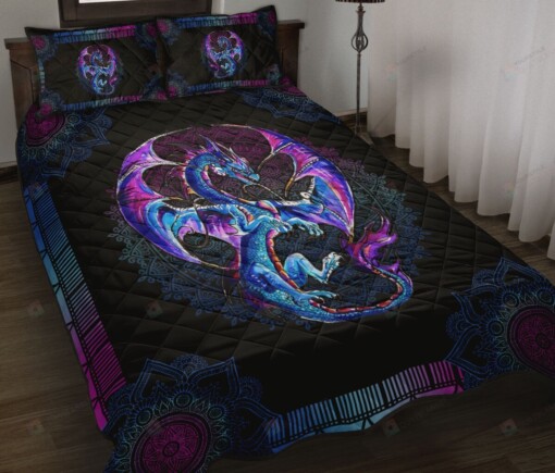 Dragon Gadient Madala Style Quilt Bedding Set